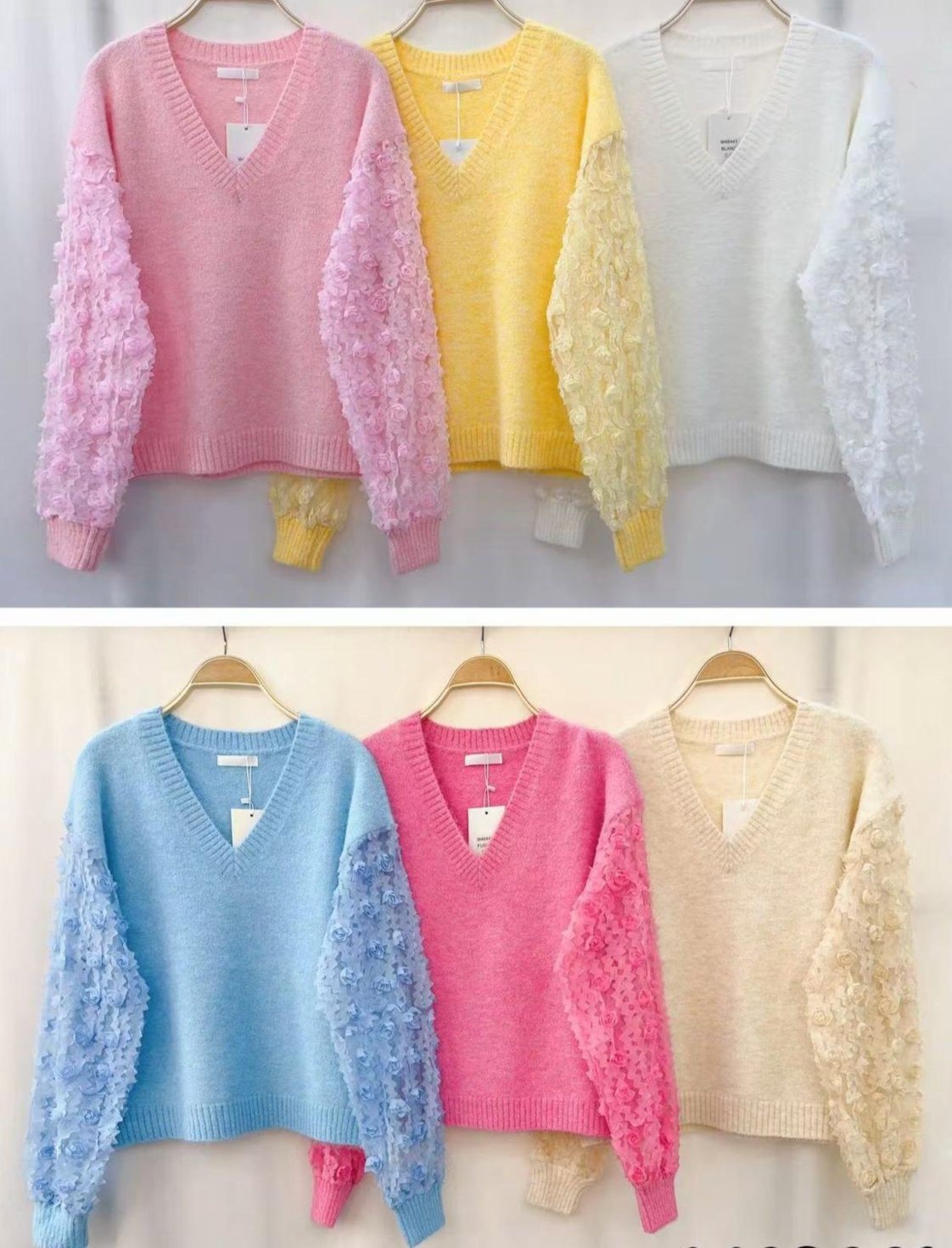 3D Floral Sleeve Jumper